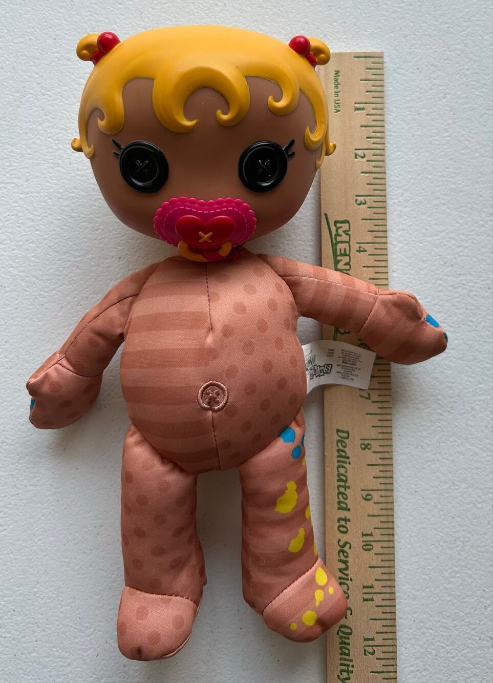 Lalaloopsy Babies Splatter Splash Soft Push Doll 11” w/ Pacifier No clothes